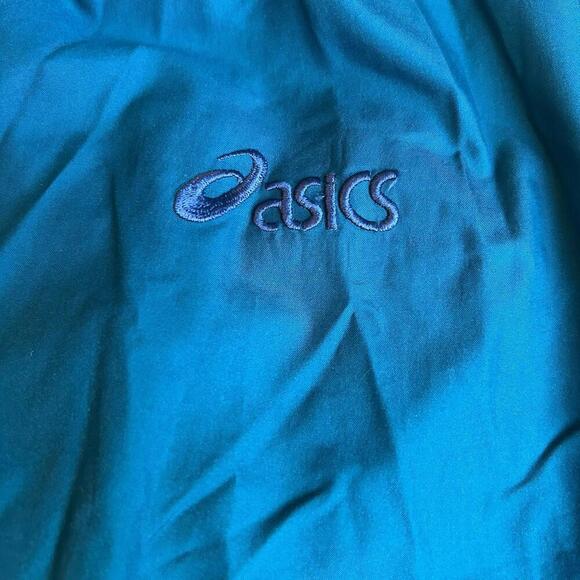 Vintage Asics 90s/80s Womens Reflective Teal Windbreaker Jacket Medium M Mint! - Picture 5 of 9